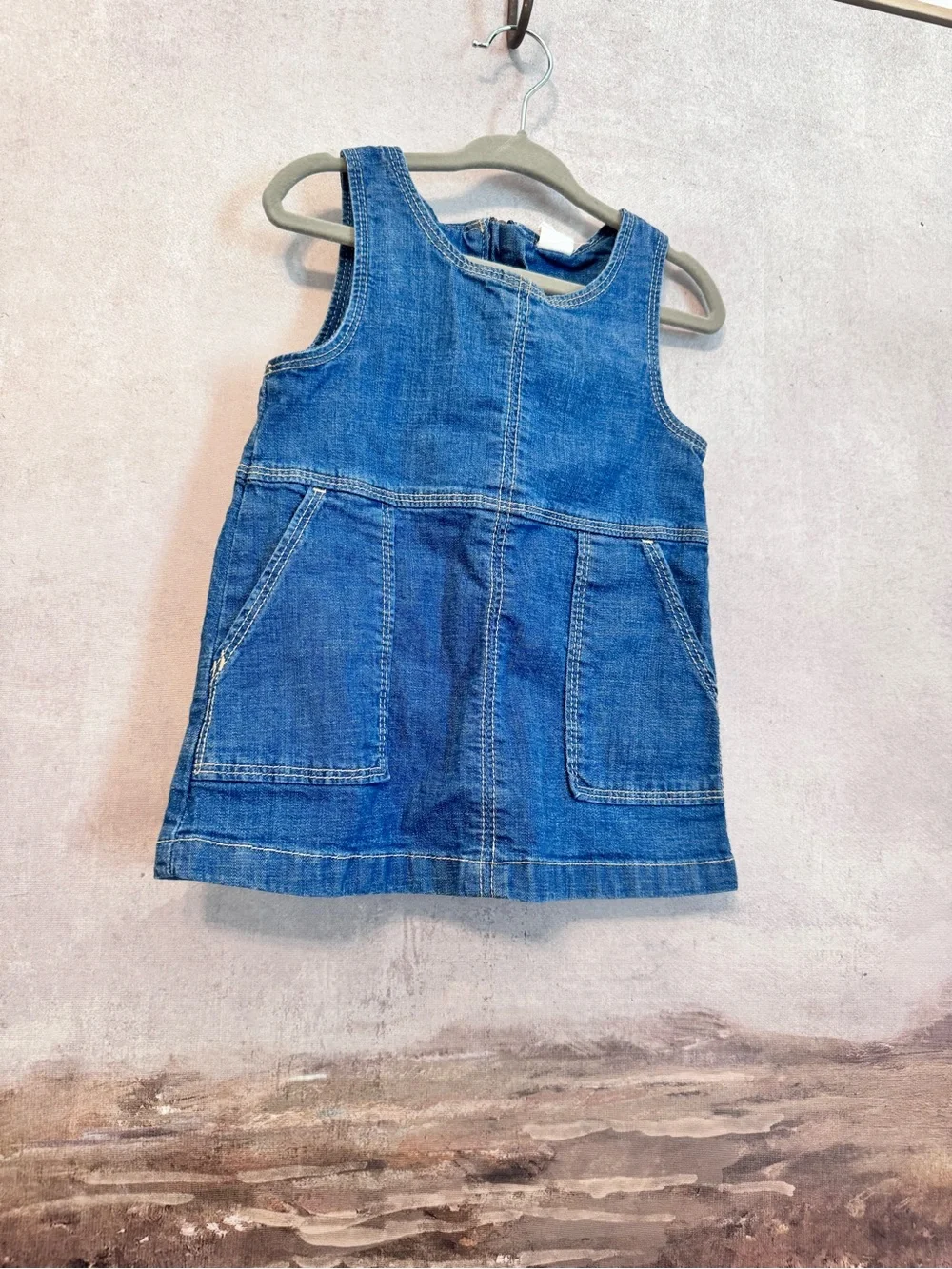 Baby Gap | denim jumper dress with two front pockets  Sz 12/18M